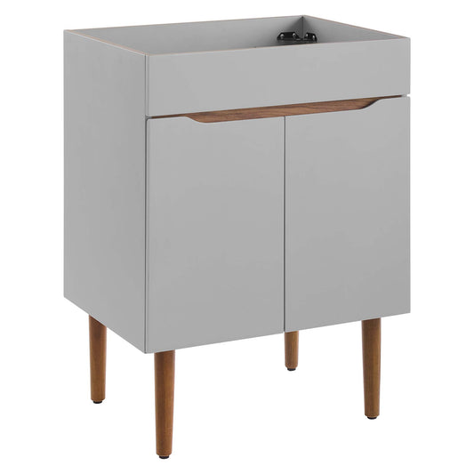 Arwyn Vanity Base with Storage, Small, Gray & Walnut