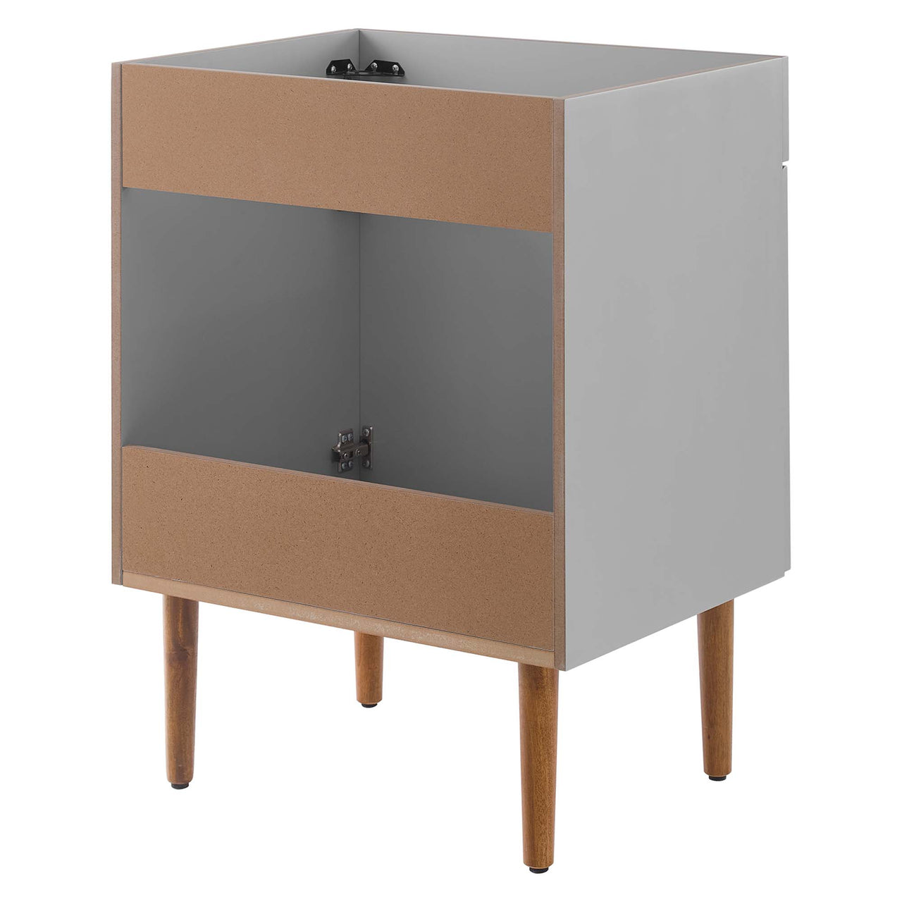 Arwyn Vanity Base with Storage, Small, Gray & Walnut