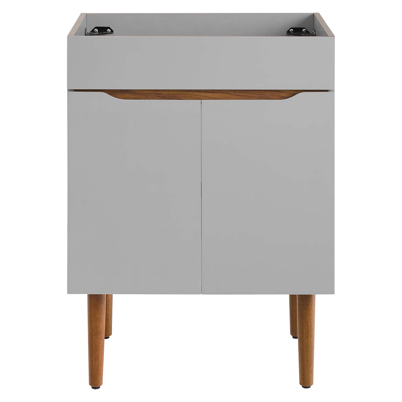 Arwyn Vanity Base with Storage, Small, Gray & Walnut