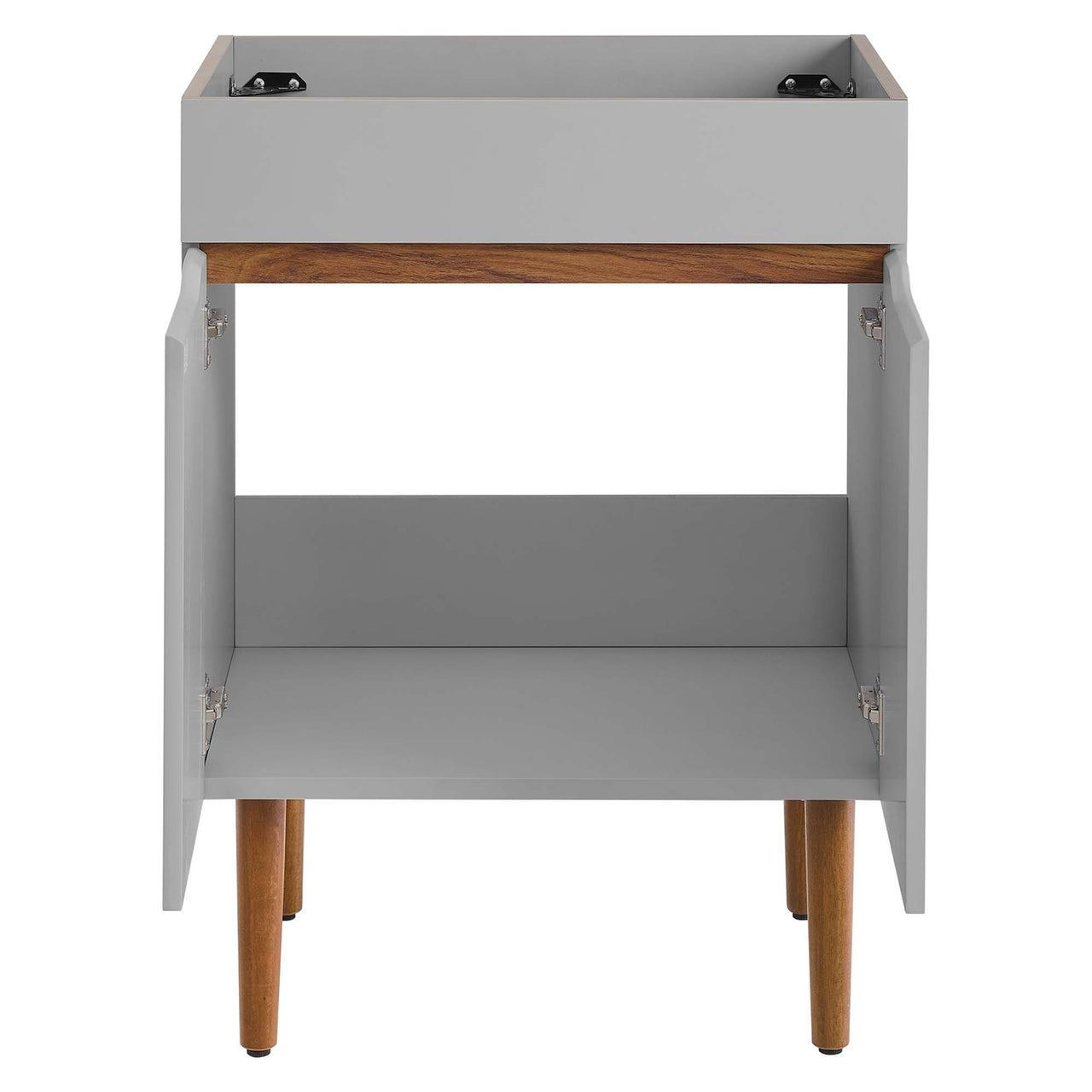 Arwyn Vanity Base with Storage, Small, Gray & Walnut