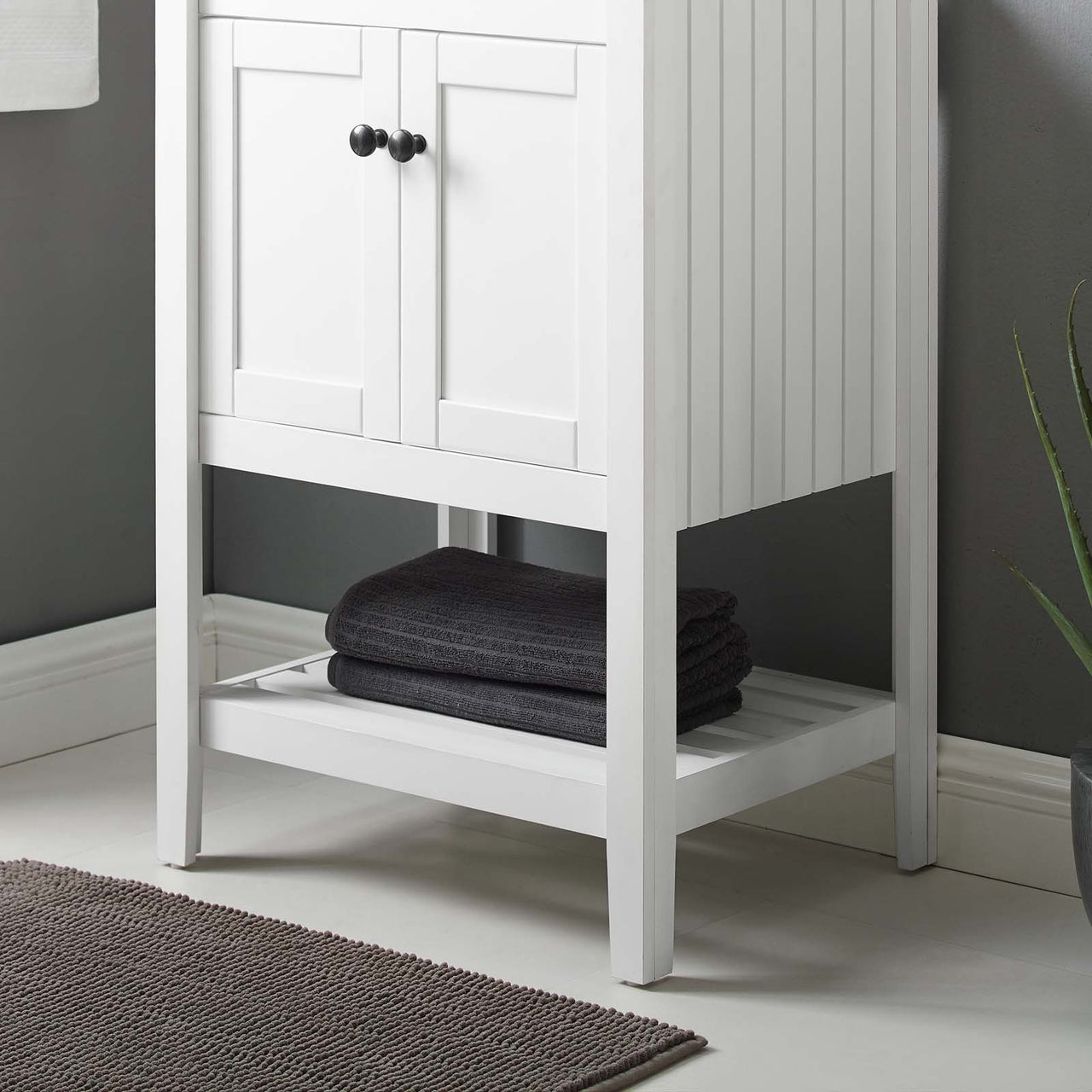 Carlyle Vanity Base with Storage, Small, White