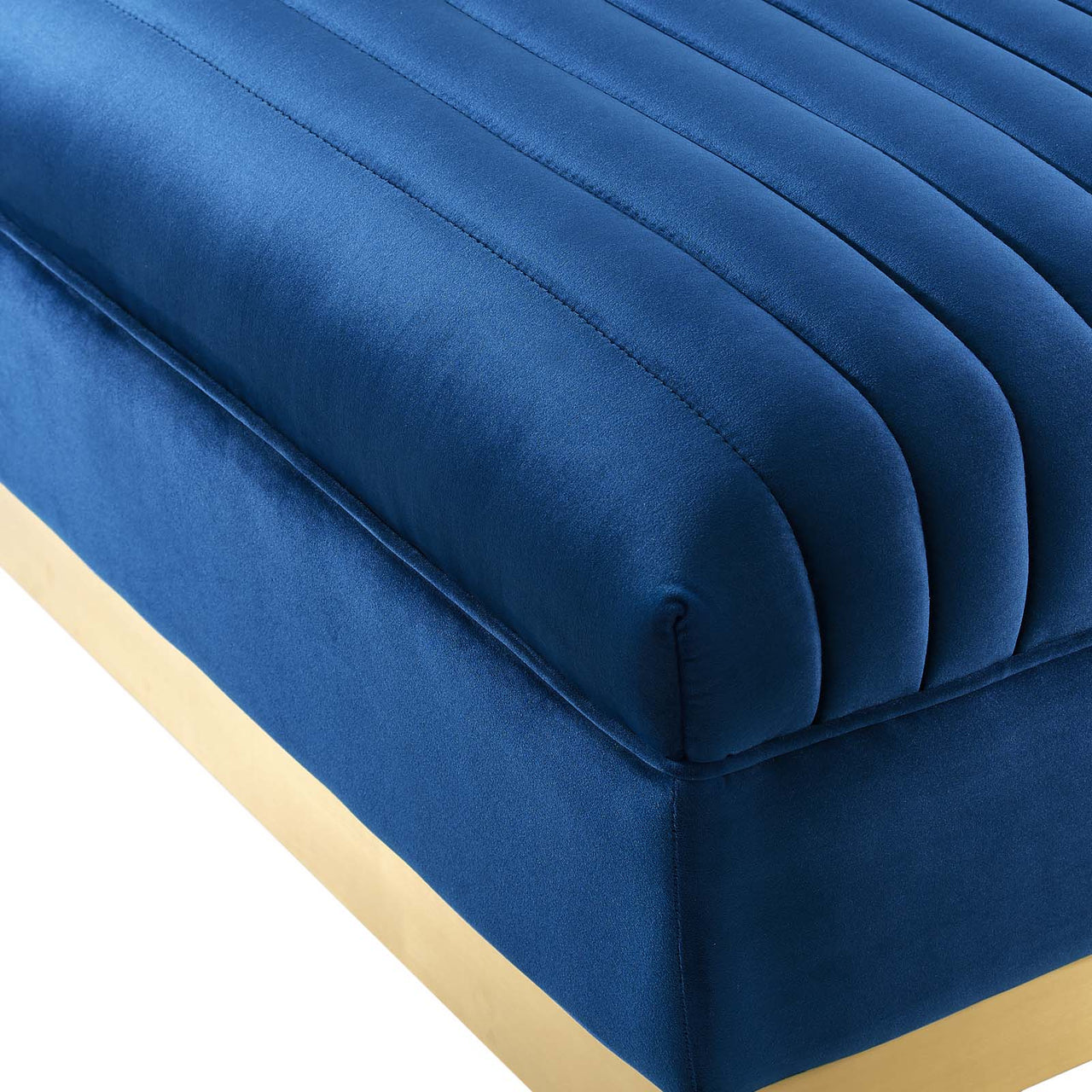 Vladimir 3-Piece Velvet Sectional Sofa Set, Navy