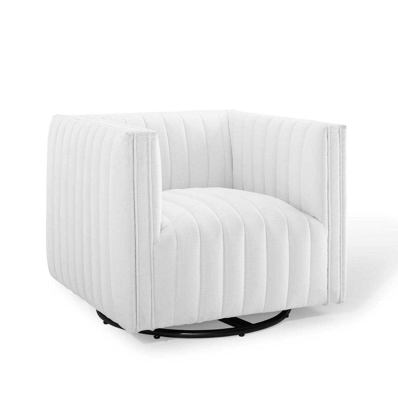 Evoke Swivel Upholstered Armchair, White