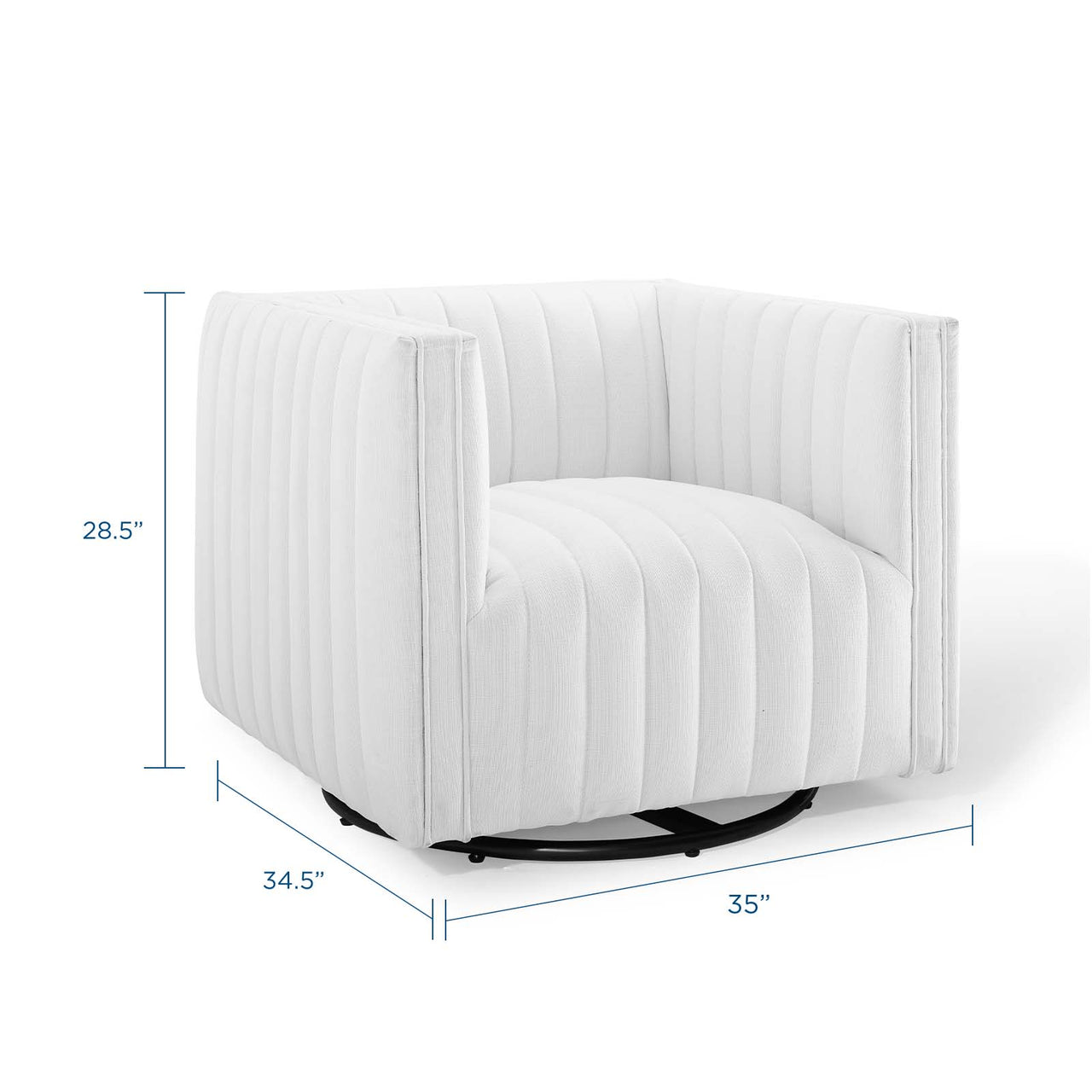 Evoke Swivel Upholstered Armchair, White
