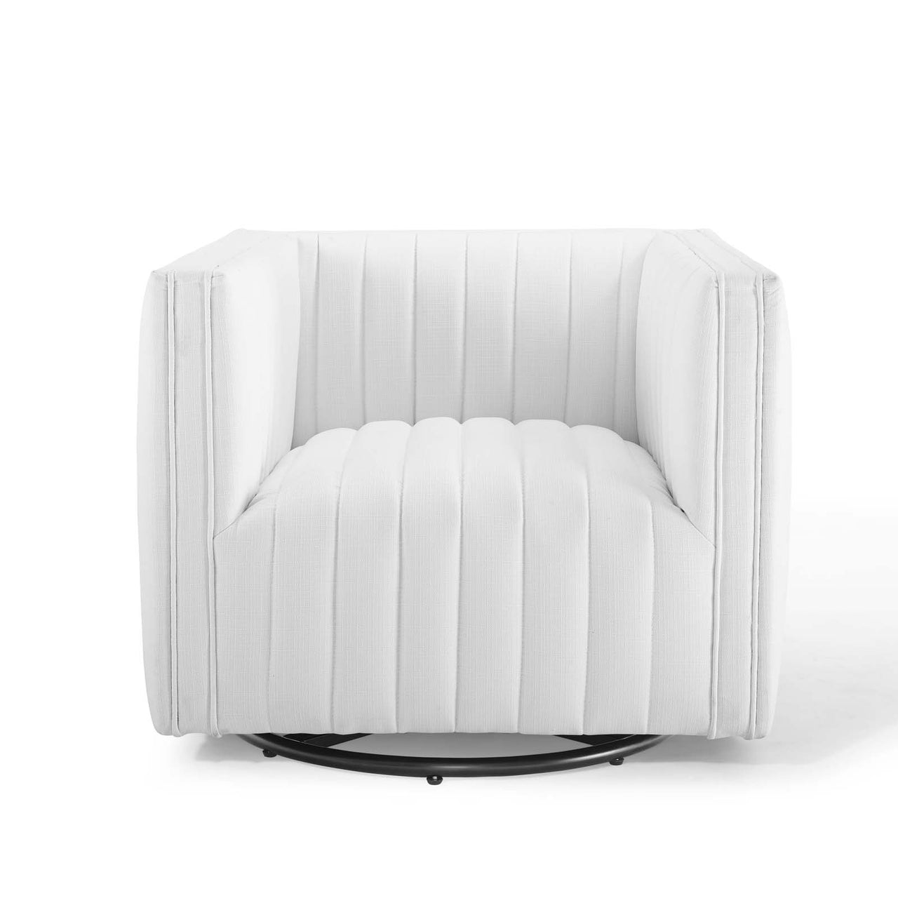 Evoke Swivel Upholstered Armchair, White