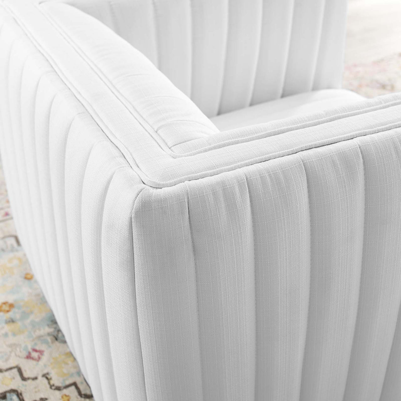Evoke Swivel Upholstered Armchair, White