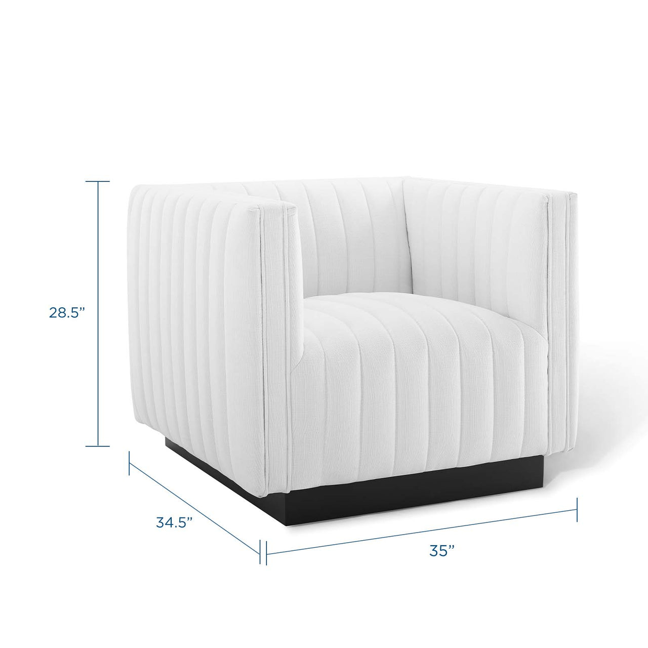 Evoke Fabric Armchair, White