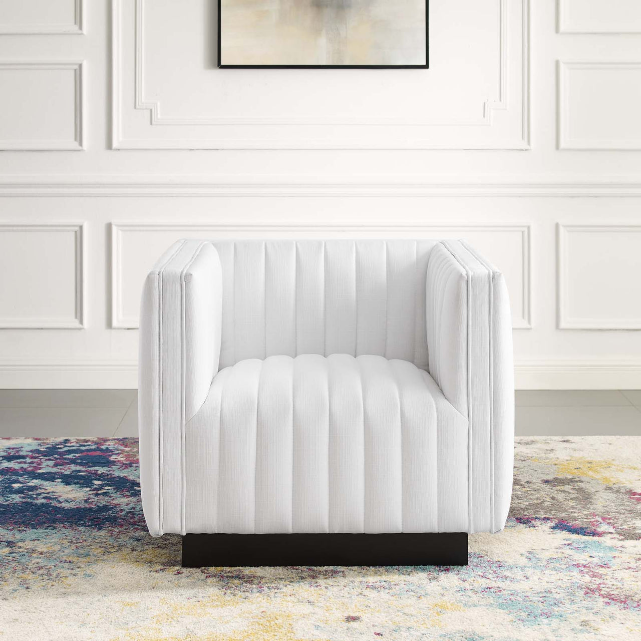 Evoke Fabric Armchair, White