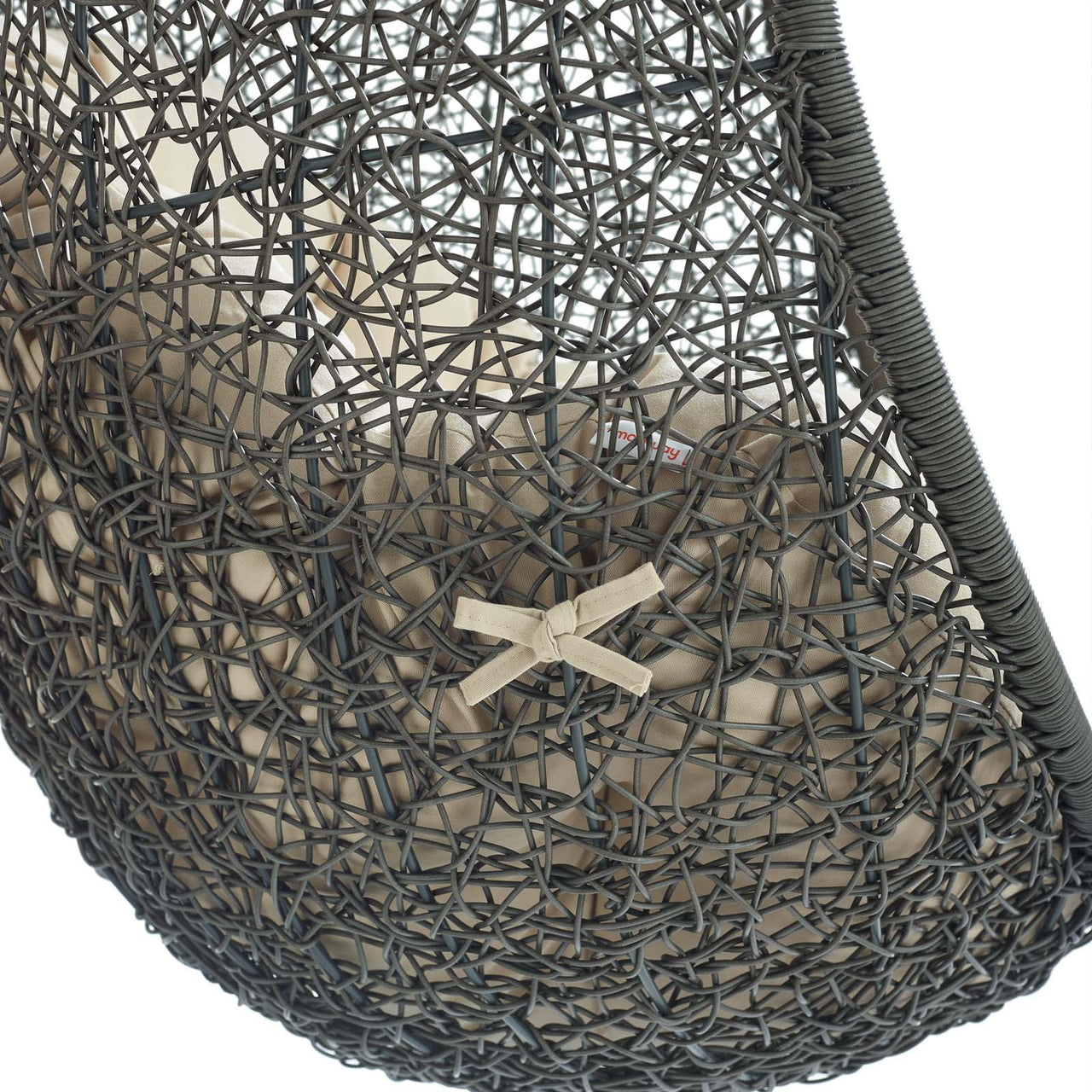 Shell Alfresco Sunbrella® Swing Chair w/ Stand, Gray & Beige