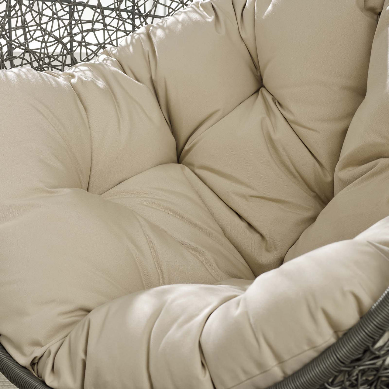 Shell Alfresco Sunbrella® Swing Chair w/ Stand, Gray & Beige