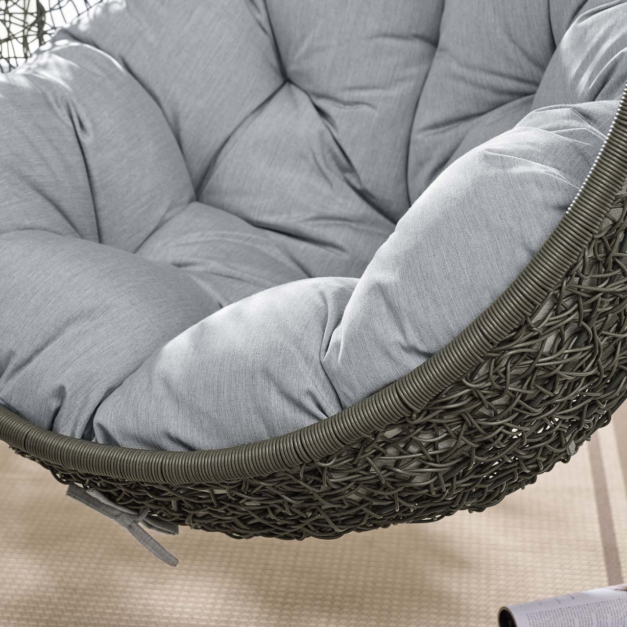 Shell Alfresco Sunbrella® Swing Chair w/ Stand, Gray