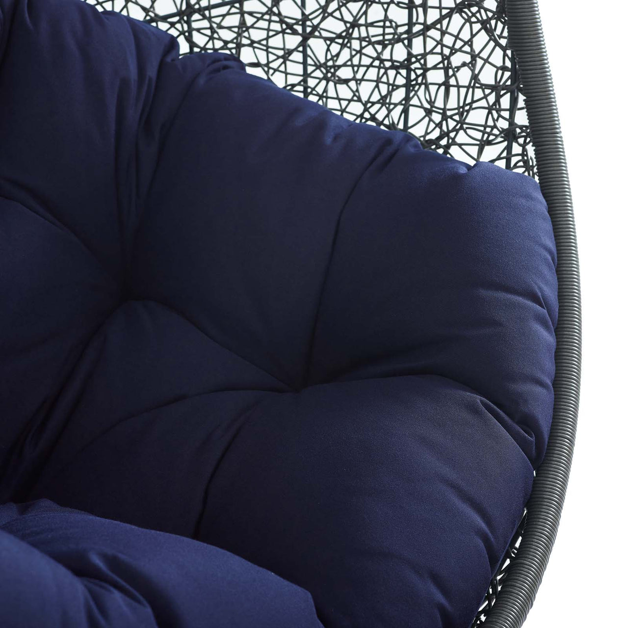 Shell Alfresco Sunbrella® Swing Chair w/ Stand, Gray & Navy