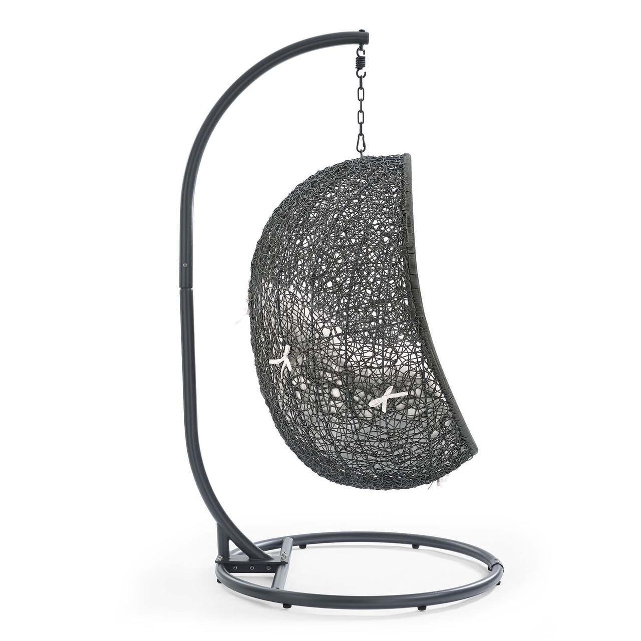 Shell Alfresco Sunbrella® Swing Chair w/ Stand, Gray & White