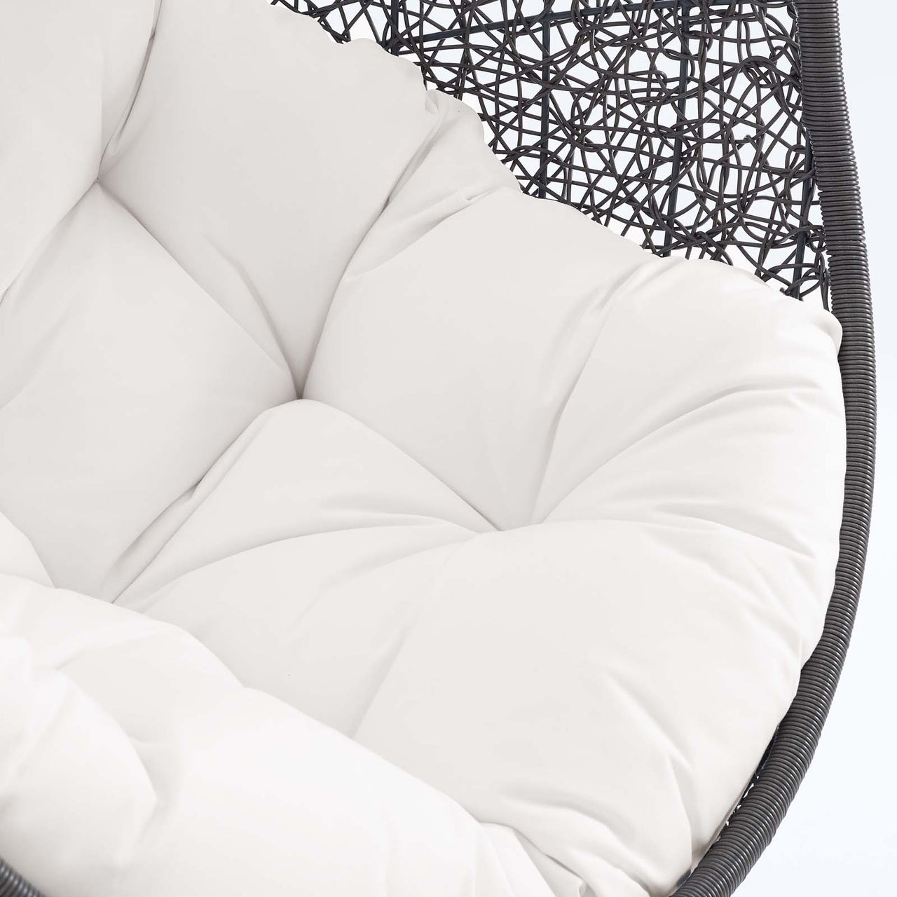 Shell Alfresco Sunbrella® Swing Chair w/ Stand, Gray & White