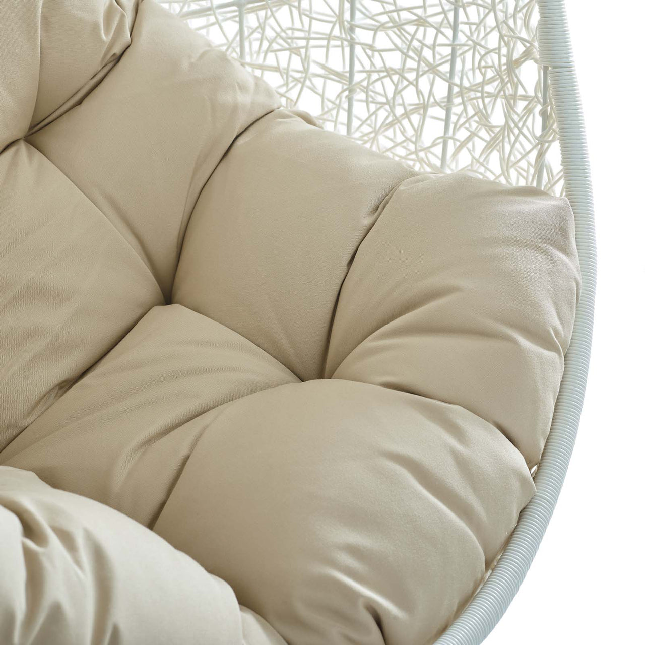 Shell Alfresco Sunbrella® Swing Chair w/ Stand, White & Beige