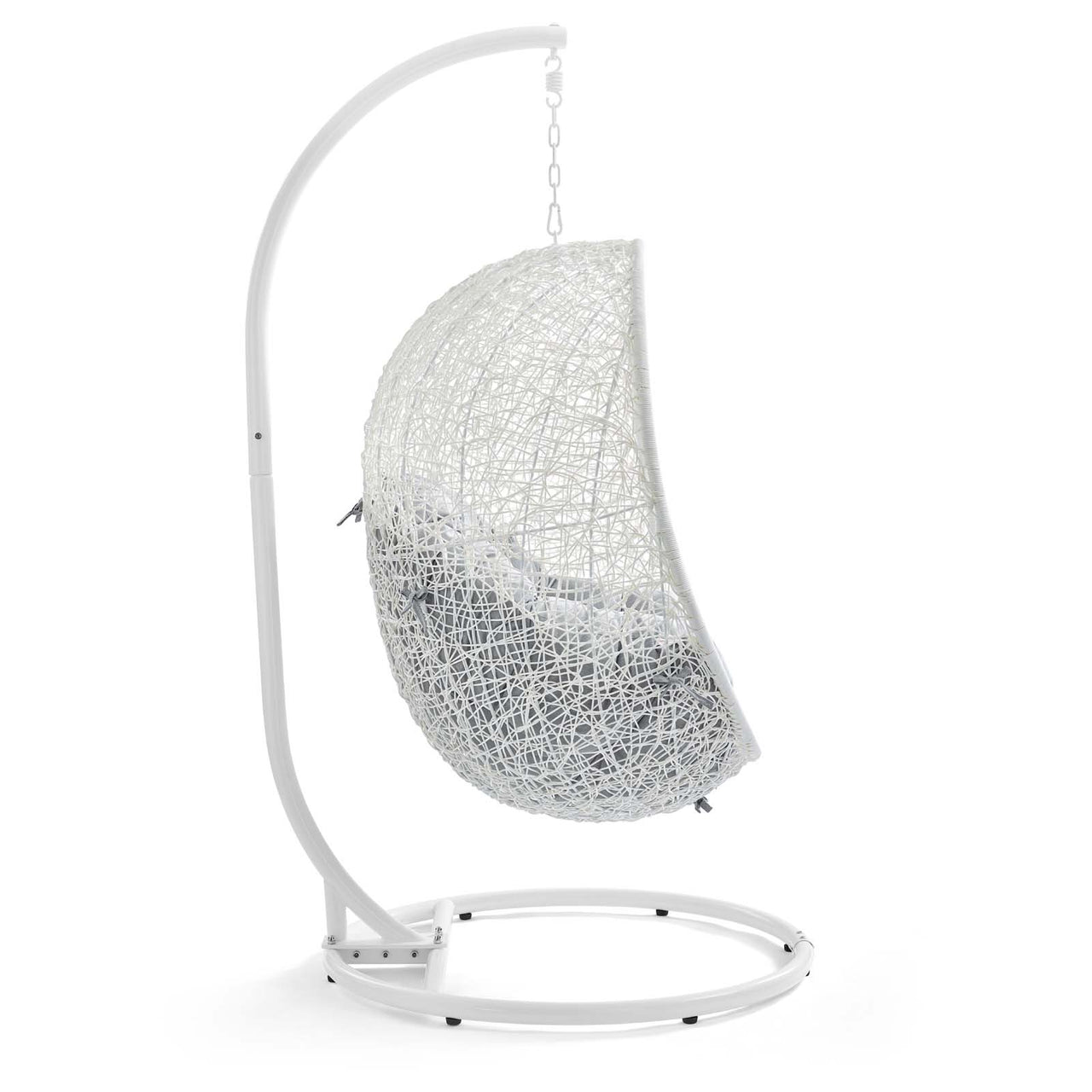 Shell Alfresco Sunbrella® Swing Chair w/ Stand, White & Gray