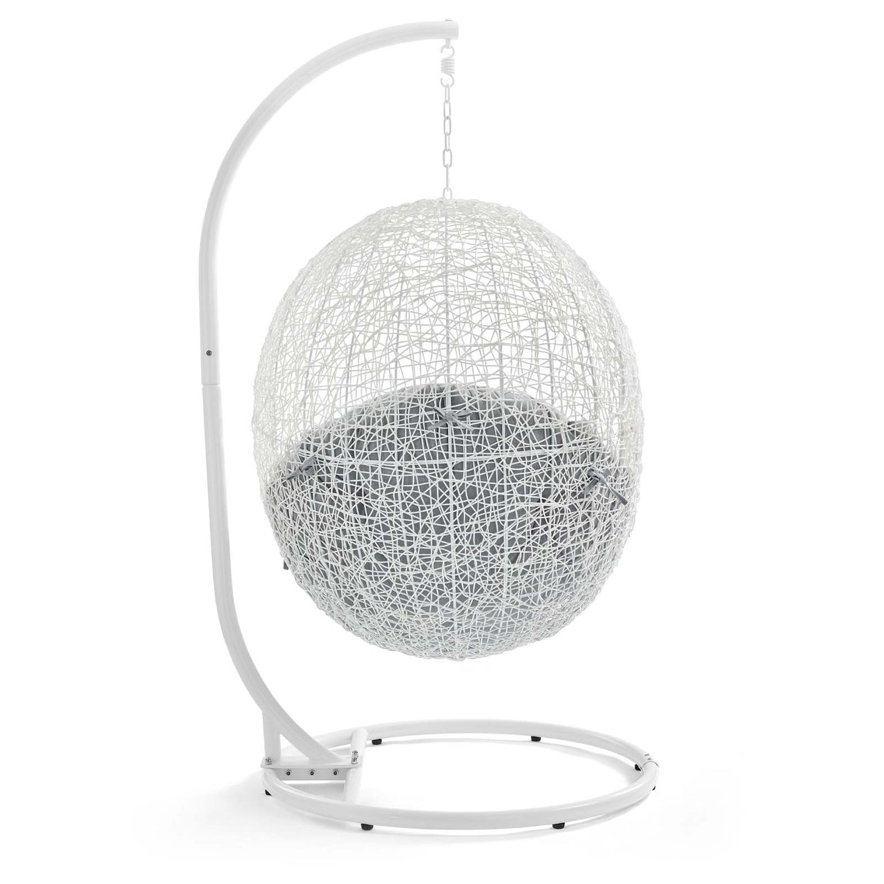 Shell Alfresco Sunbrella® Swing Chair w/ Stand, White & Gray