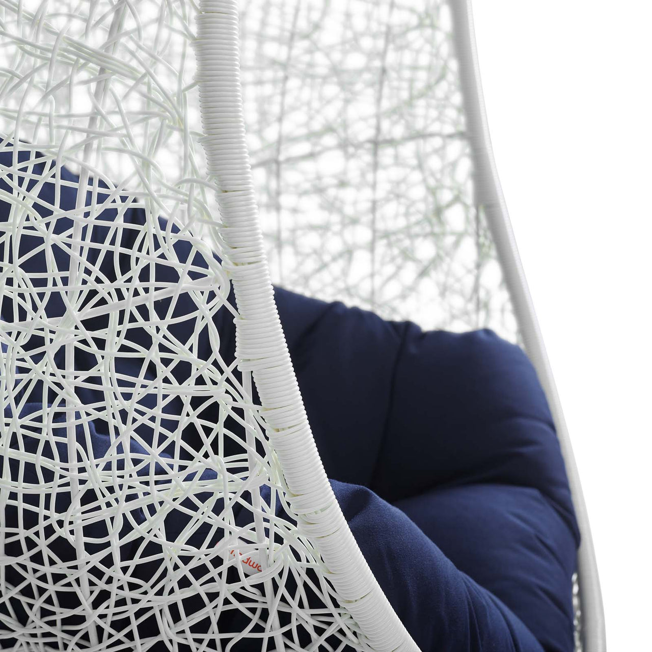 Shell Alfresco Sunbrella® Swing Chair w/ Stand, White & Navy