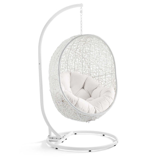 Shell Alfresco Sunbrella® Swing Chair w/ Stand, White