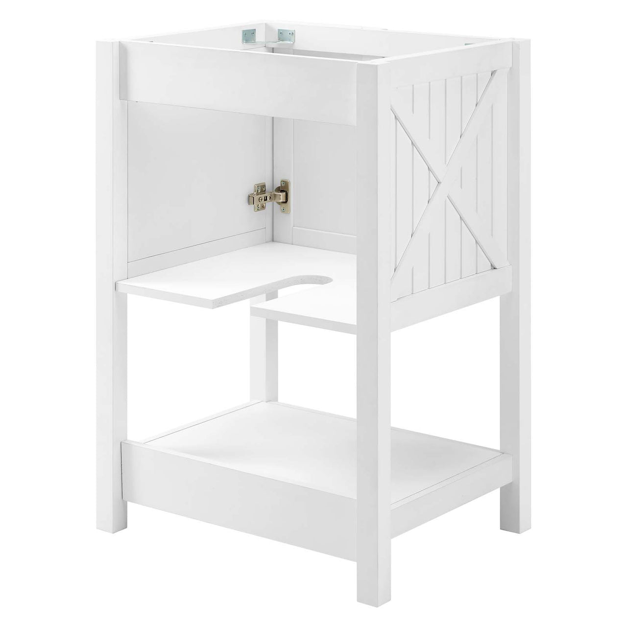 Barn Vanity Base with Storage, Small, White