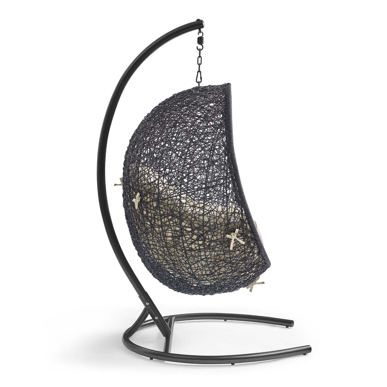 Chrysalis Luxe Sunbrella® Swing Alfresco Lounge Chair, Black & Beige