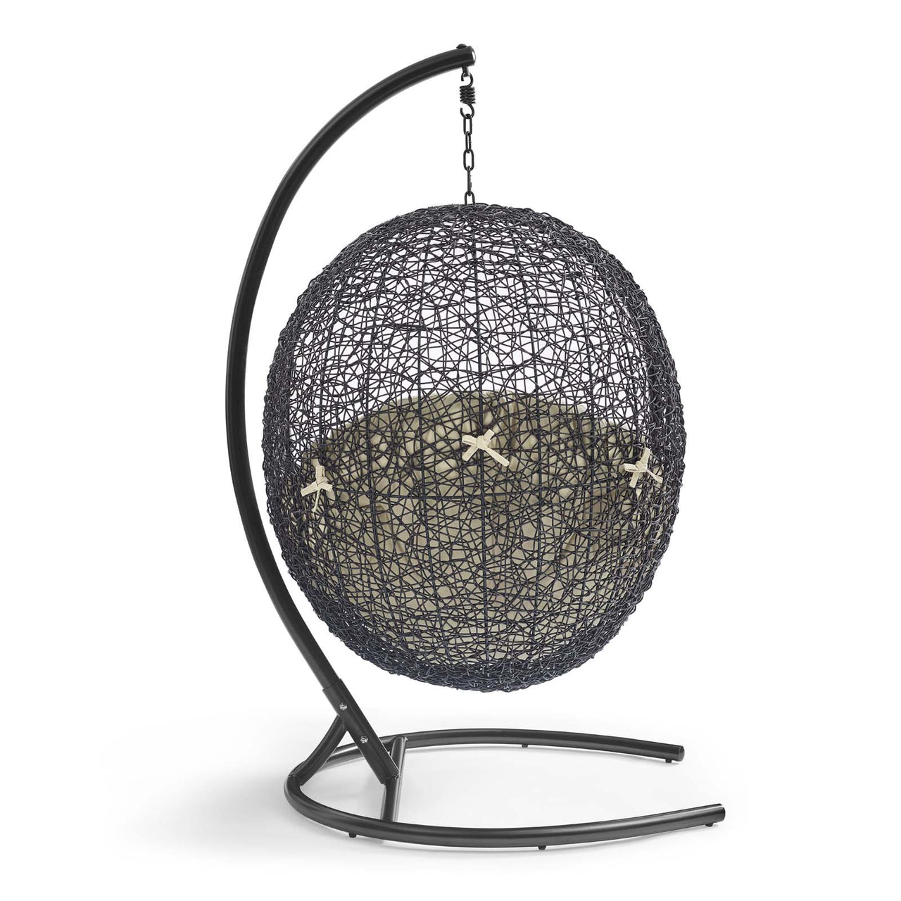 Chrysalis Luxe Sunbrella® Swing Alfresco Lounge Chair, Black & Beige