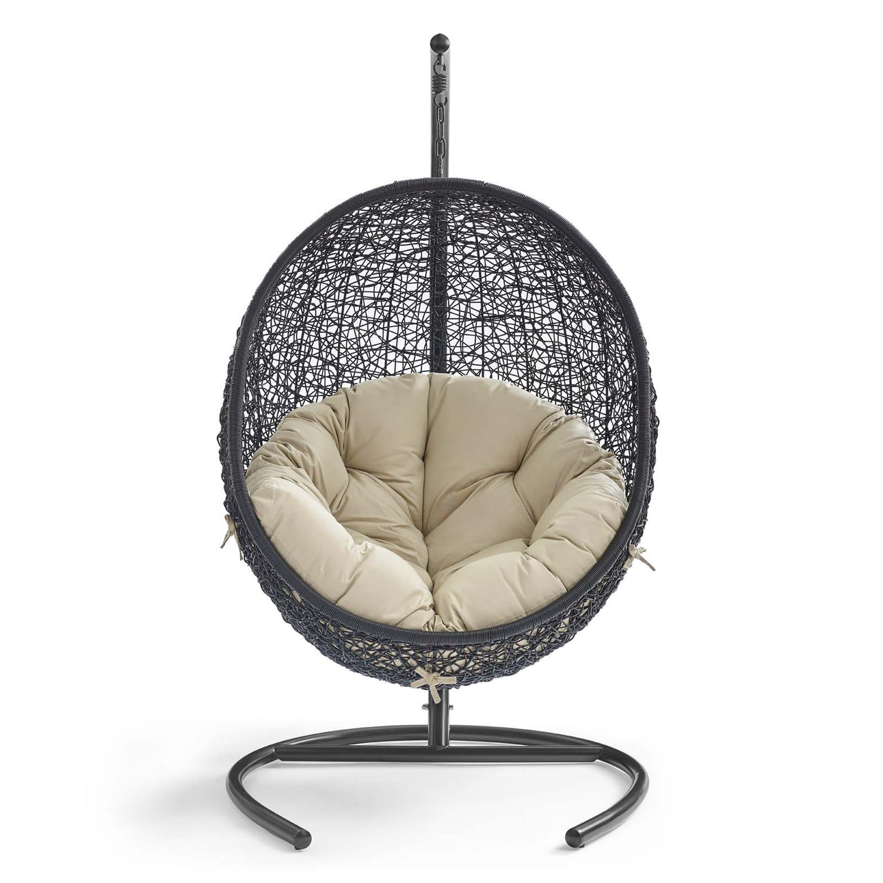 Chrysalis Luxe Sunbrella® Swing Alfresco Lounge Chair, Black & Beige