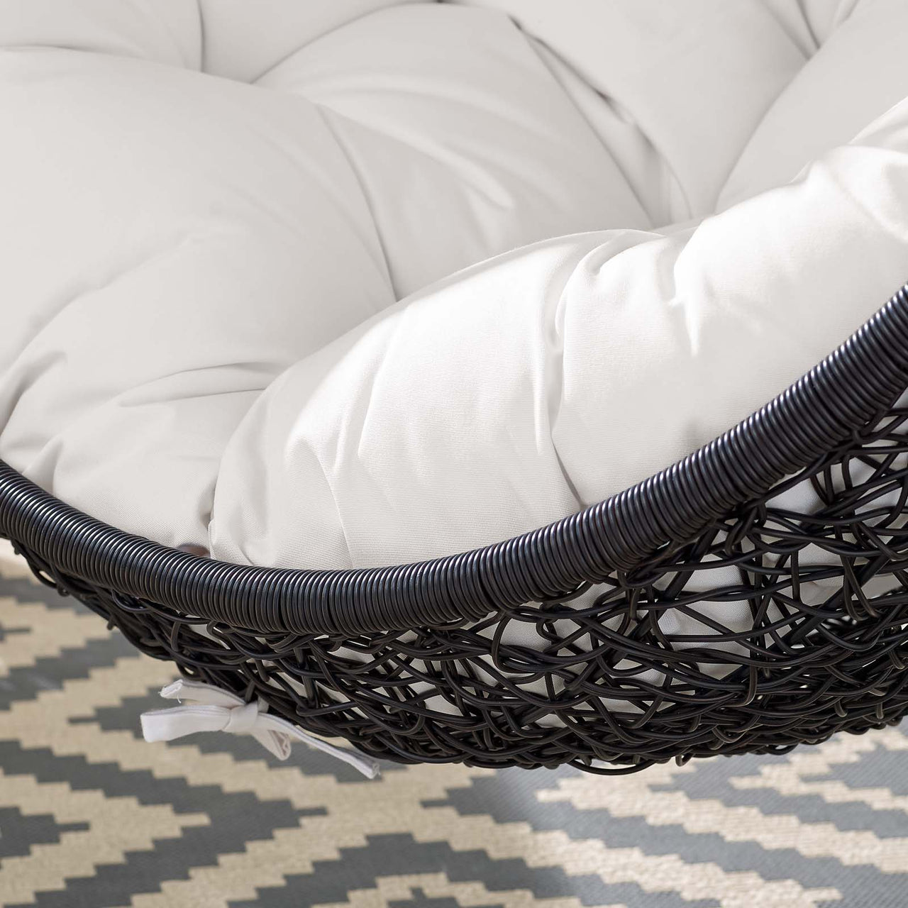 Chrysalis Luxe Sunbrella® Swing Alfresco Lounge Chair, Black & White