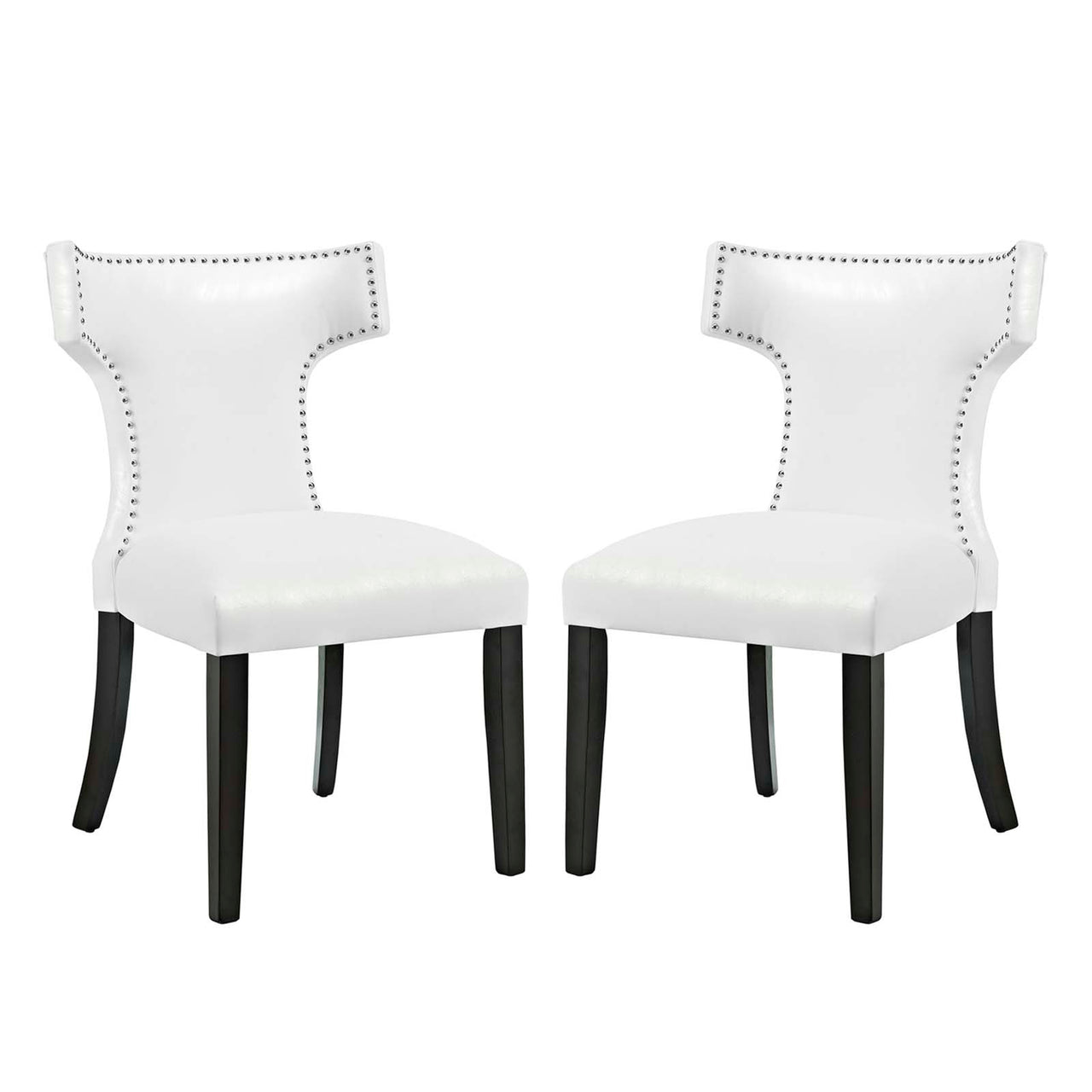 Vela Eco-Leather Dining Chair Set of 2, White