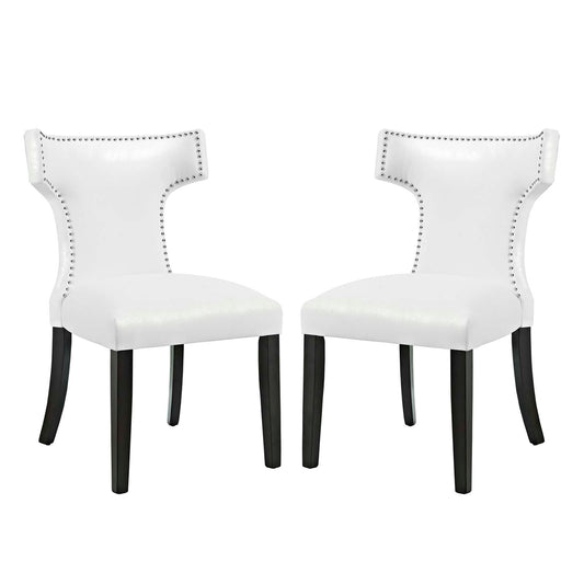 Vela Eco-Leather Dining Chair Set of 2, White