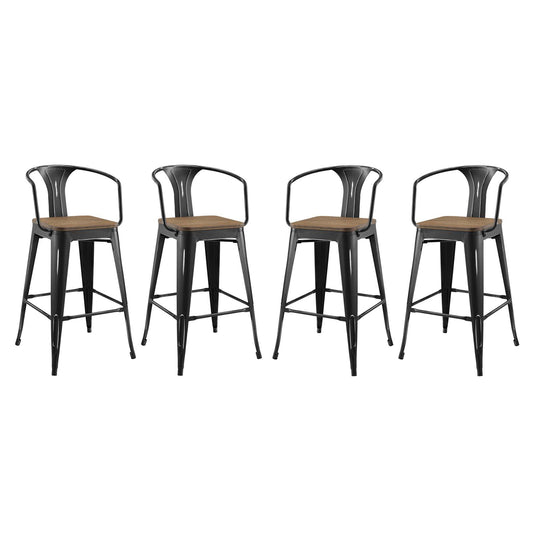 Vintage Flair Bar Stool Set of 4, Black