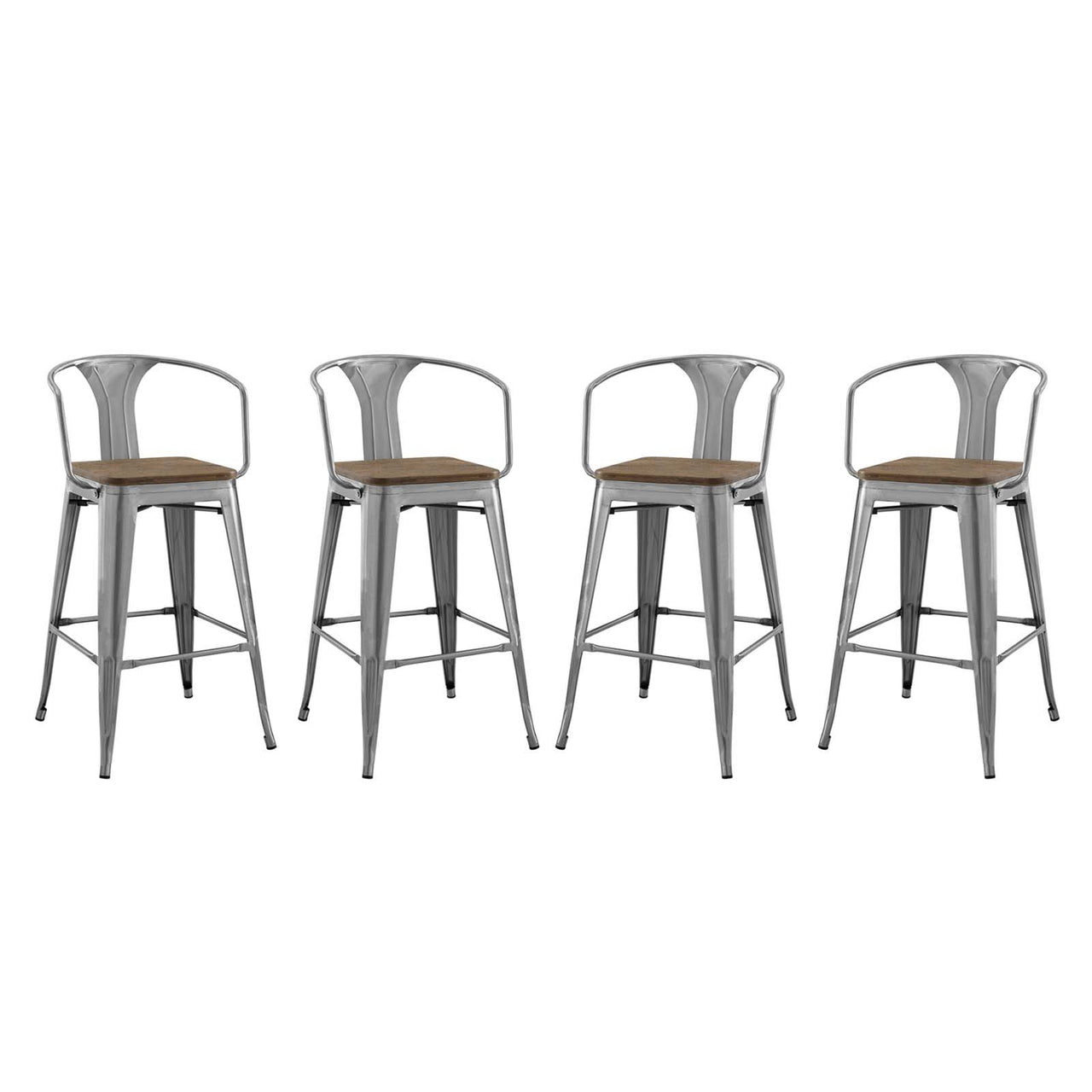 Vintage Flair Bar Stool Set of 4, Gunmetal