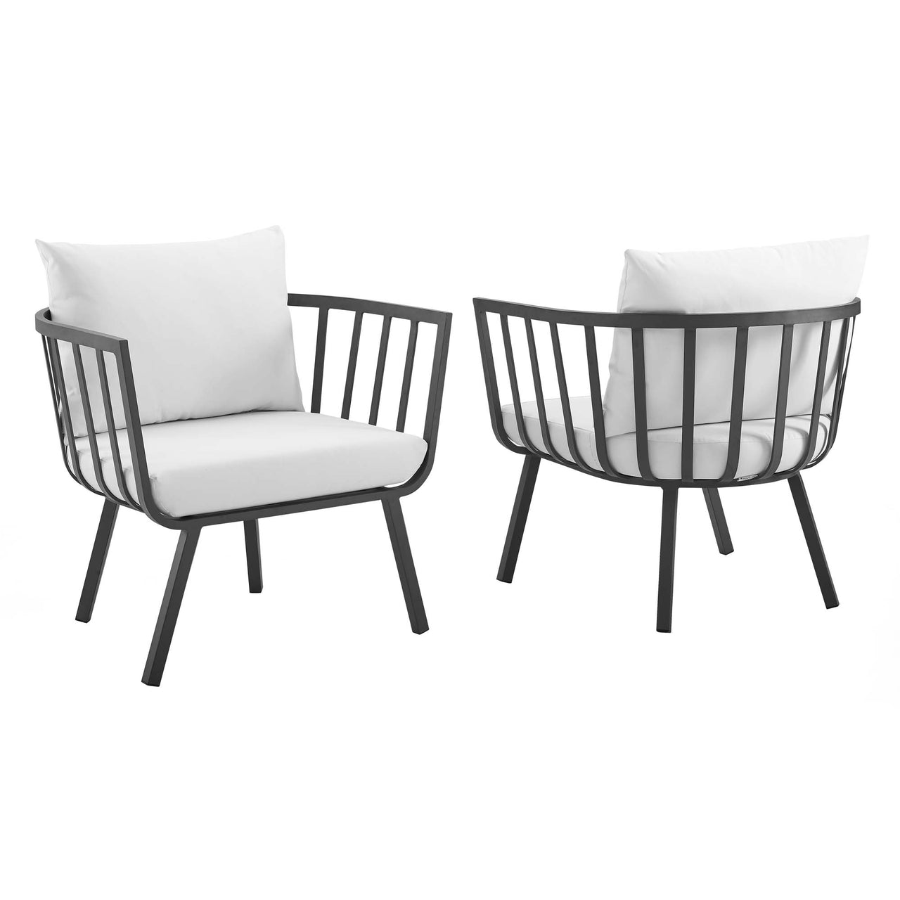 Ocevara Alfresco Armchair Set of 2, Gray & White