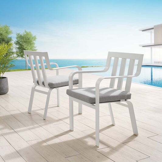 Tessan Alfresco Armchair Set of 2, White & Gray