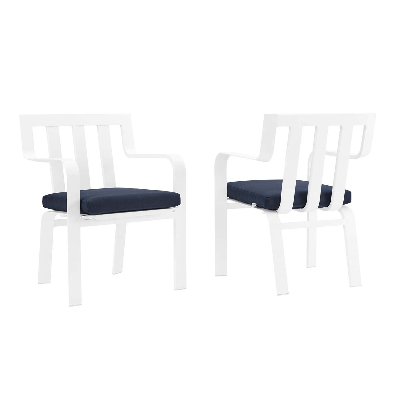 Tessan Alfresco Armchair Set of 2, White & Navy