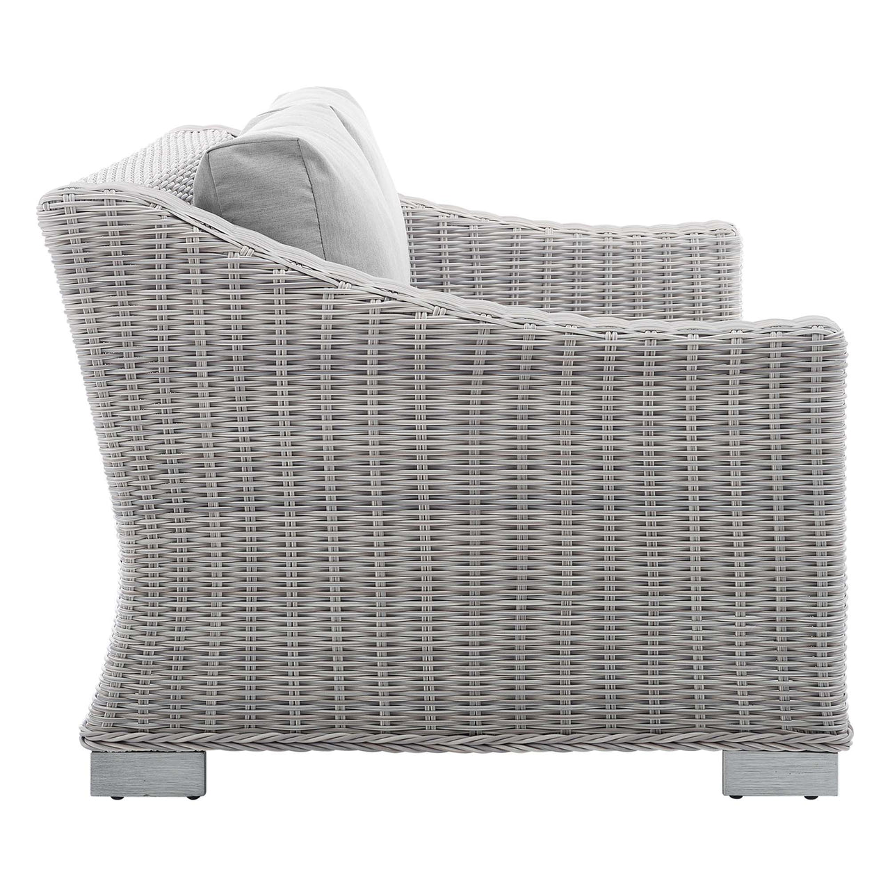 Corvara Sunbrella® Alfresco Woven Loveseat, Light Gray & Gray