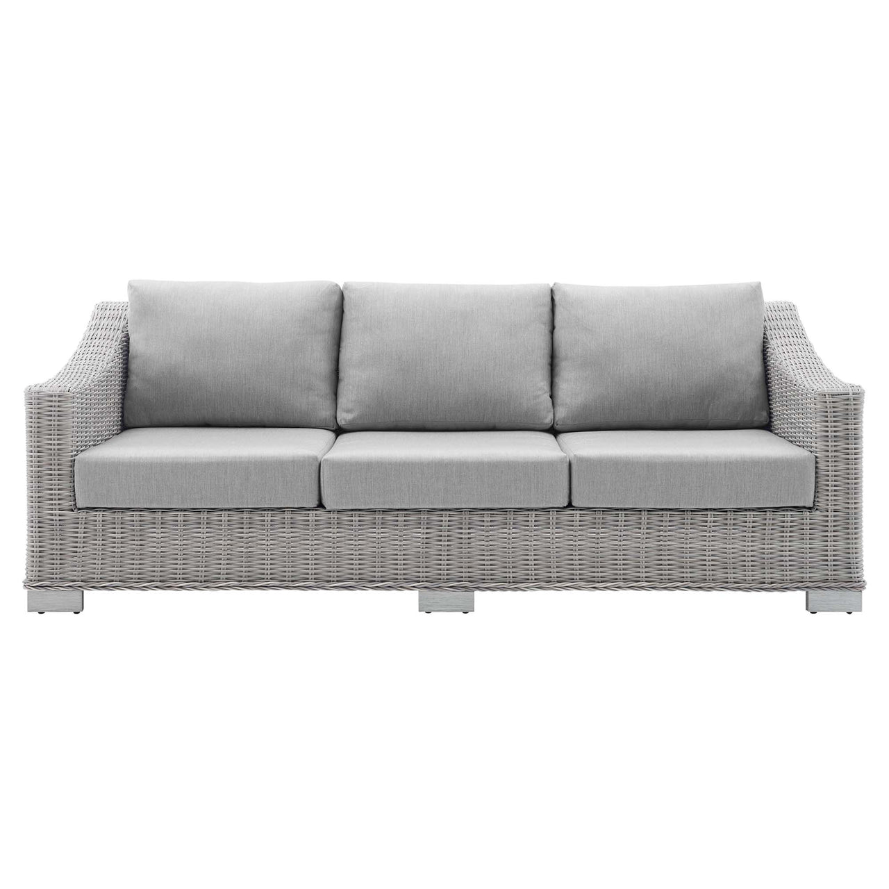 Corvara Sunbrella® Alfresco Woven Sofa, Light Gray & Gray