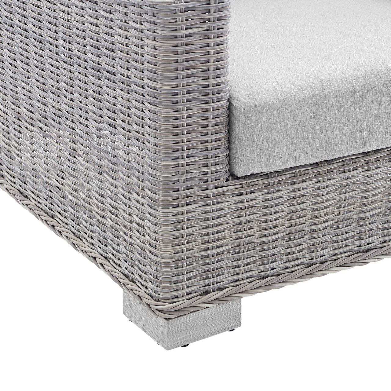 Corvara Sunbrella® Alfresco Woven Sofa, Light Gray & Gray