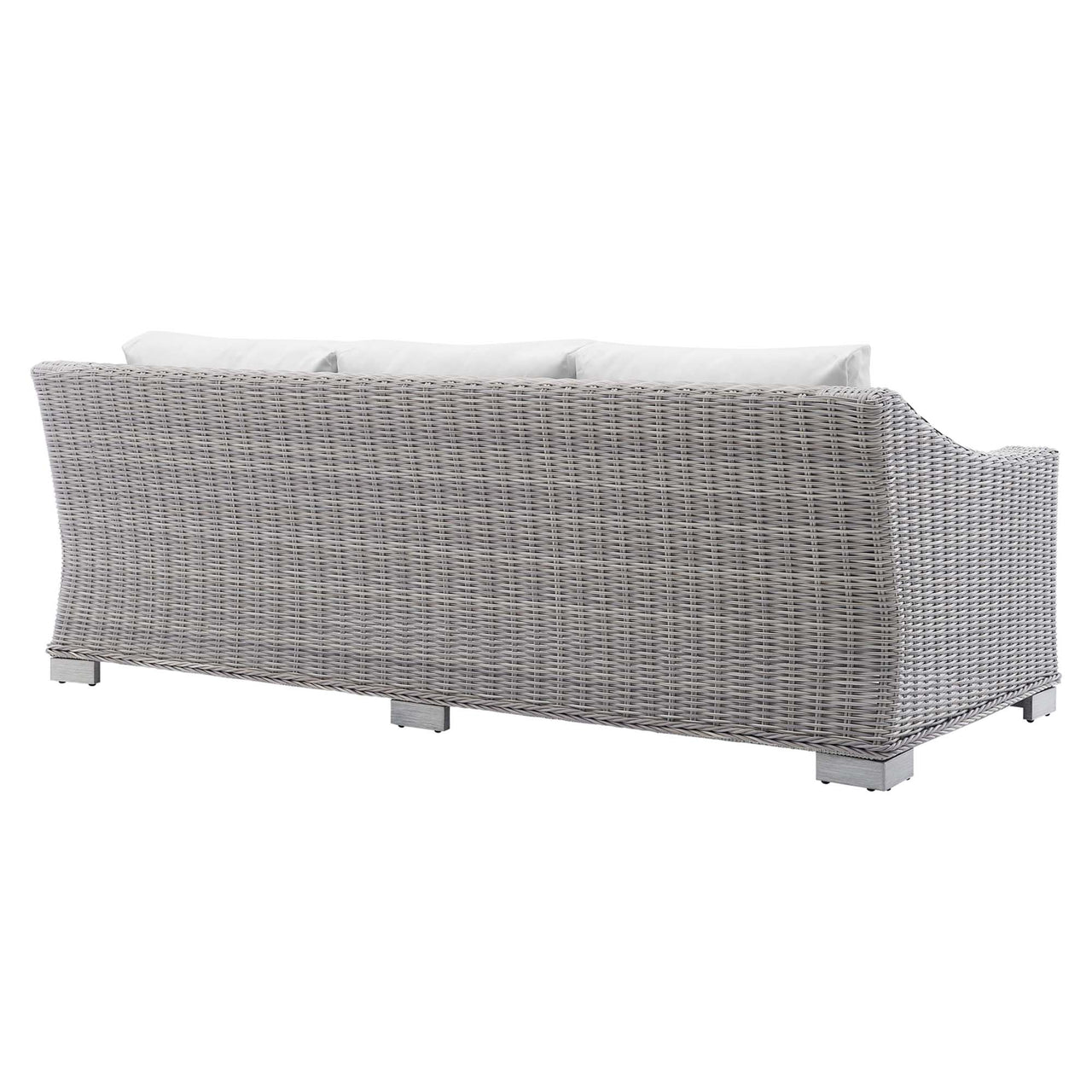 Corvara Sunbrella® Alfresco Woven Sofa, Light Gray & White