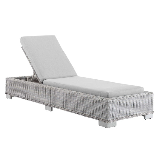 Corvara Sunbrella® Alfresco Woven Chaise Lounge, Light Gray & Gray