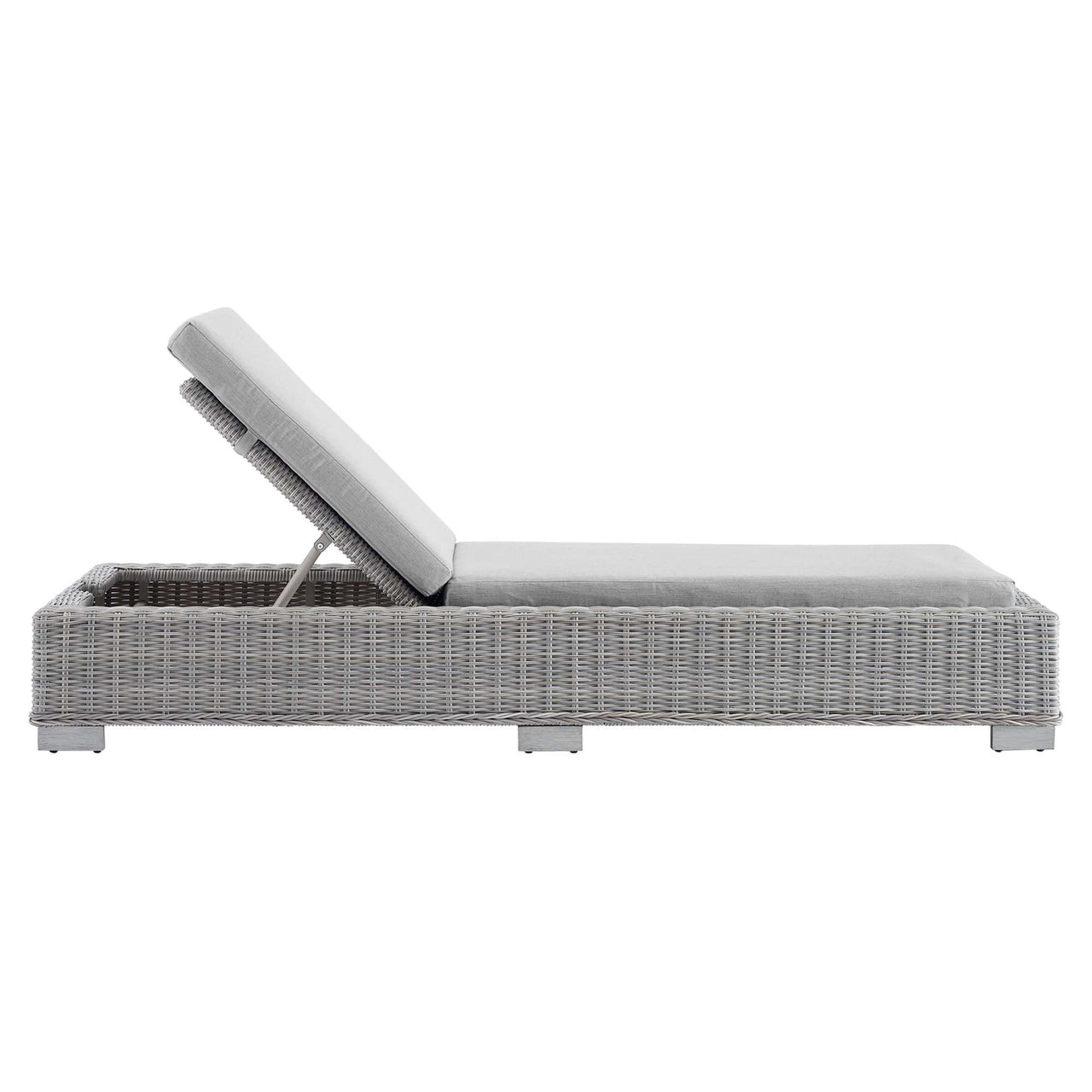 Corvara Sunbrella® Alfresco Woven Chaise Lounge, Light Gray & Gray