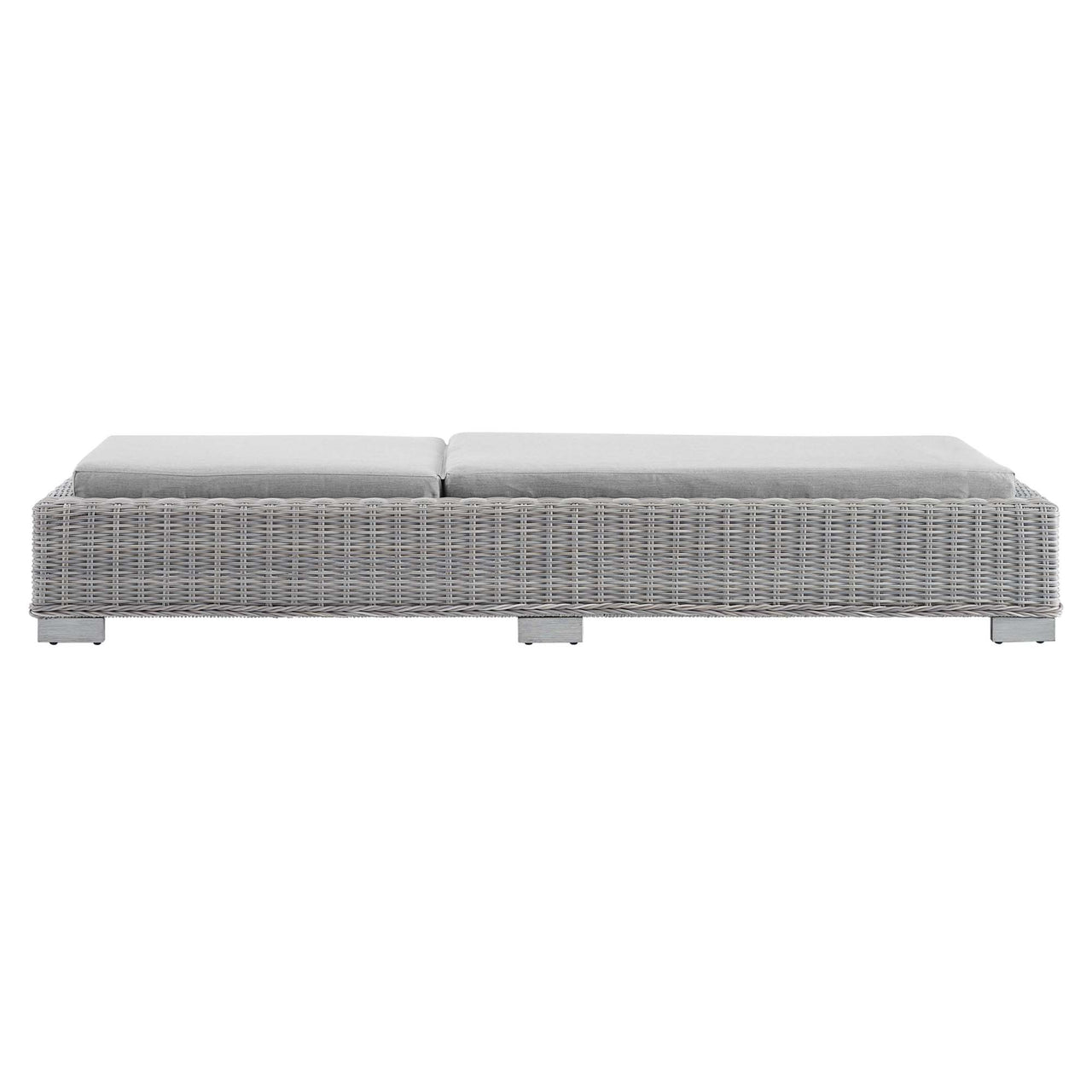 Corvara Sunbrella® Alfresco Woven Chaise Lounge, Light Gray & Gray