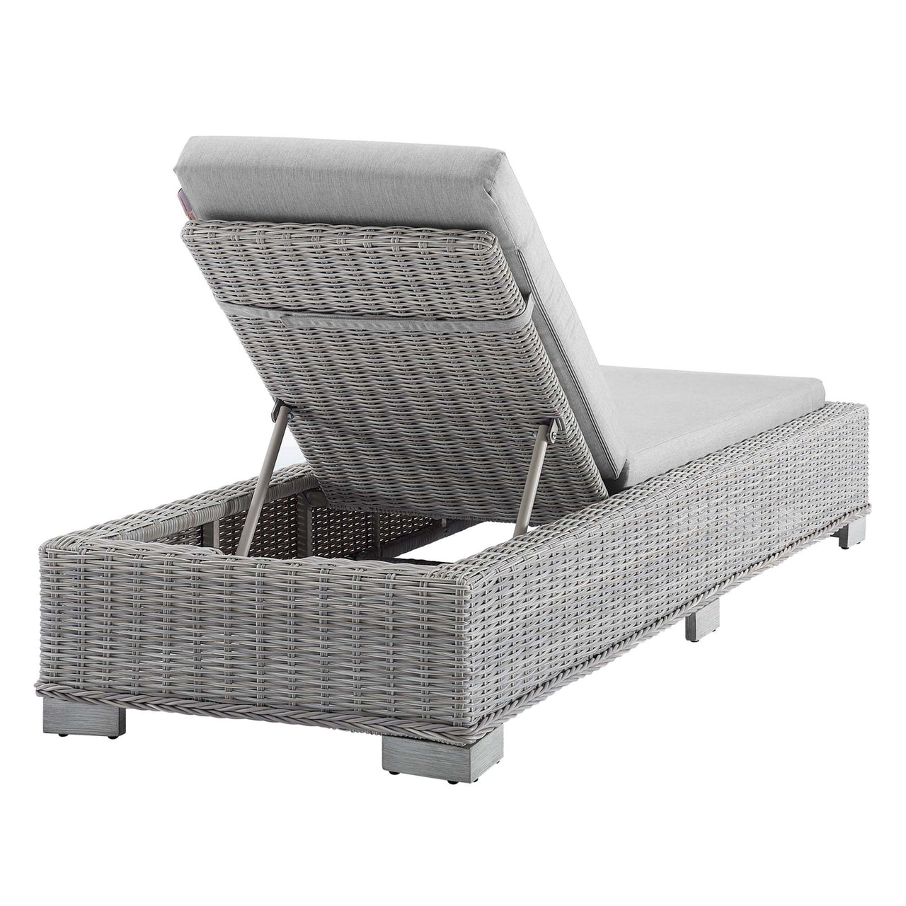 Corvara Sunbrella® Alfresco Woven Chaise Lounge, Light Gray & Gray