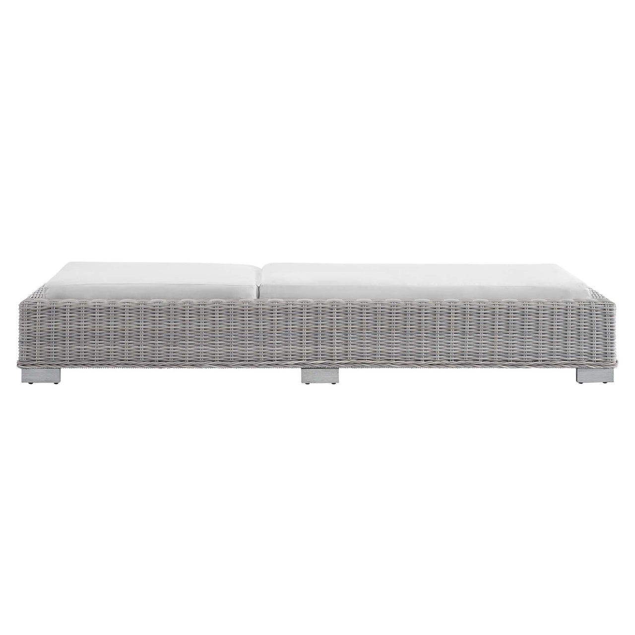 Corvara Sunbrella® Alfresco Woven Chaise Lounge, Light Gray & White