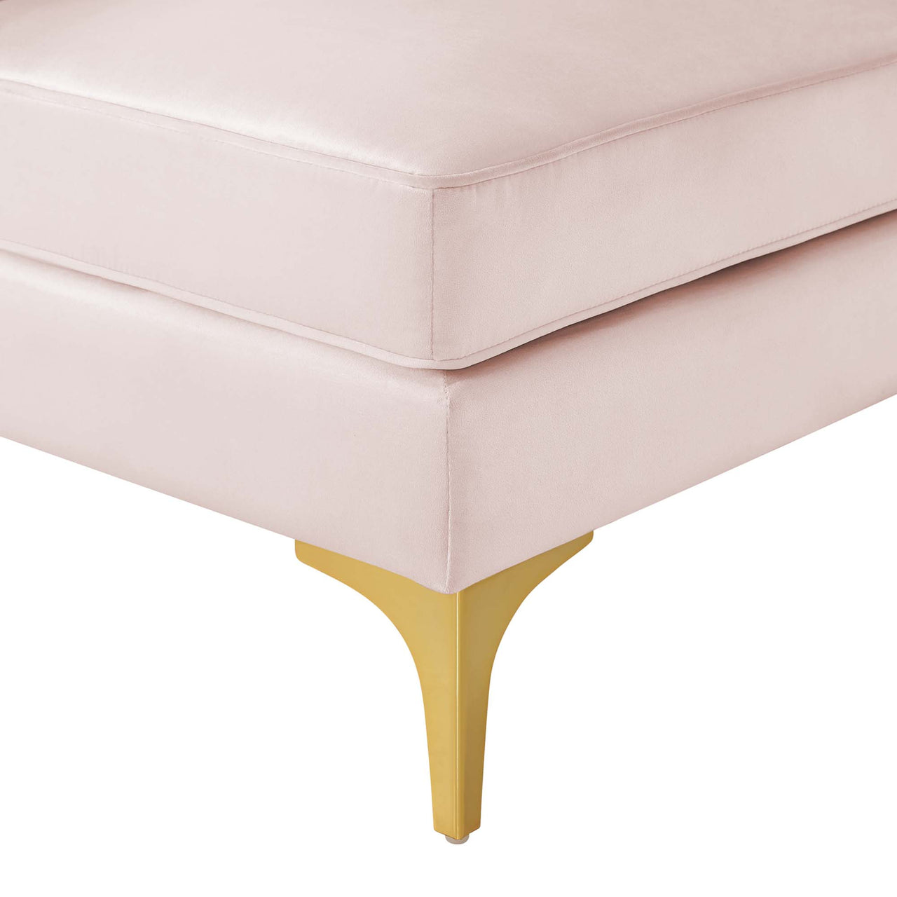 Valmere Upholstered Velvet Corner Chair | Modular Sectional Component, Pink