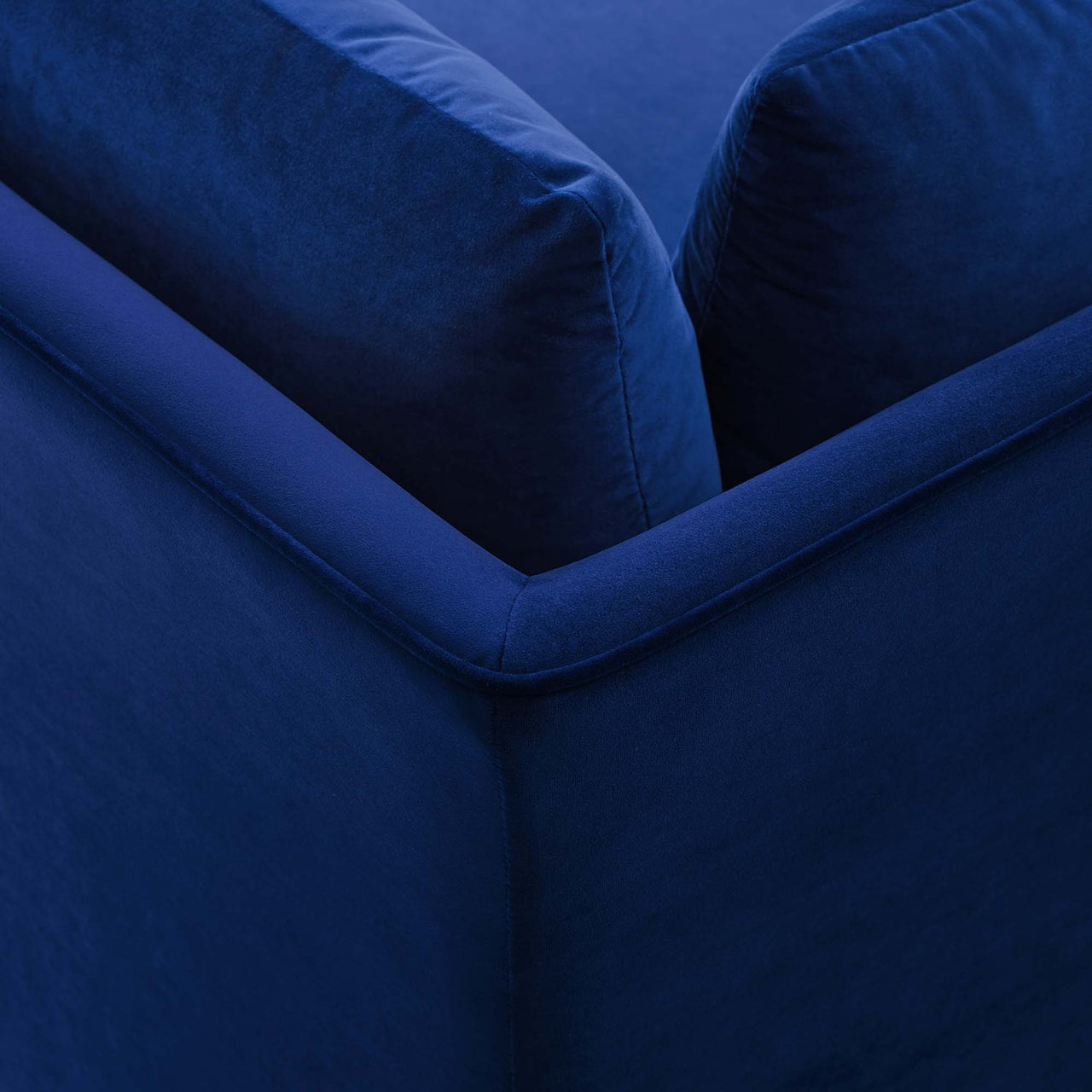 Leora Velvet Corner Chair | Modular Sectional Component, Navy