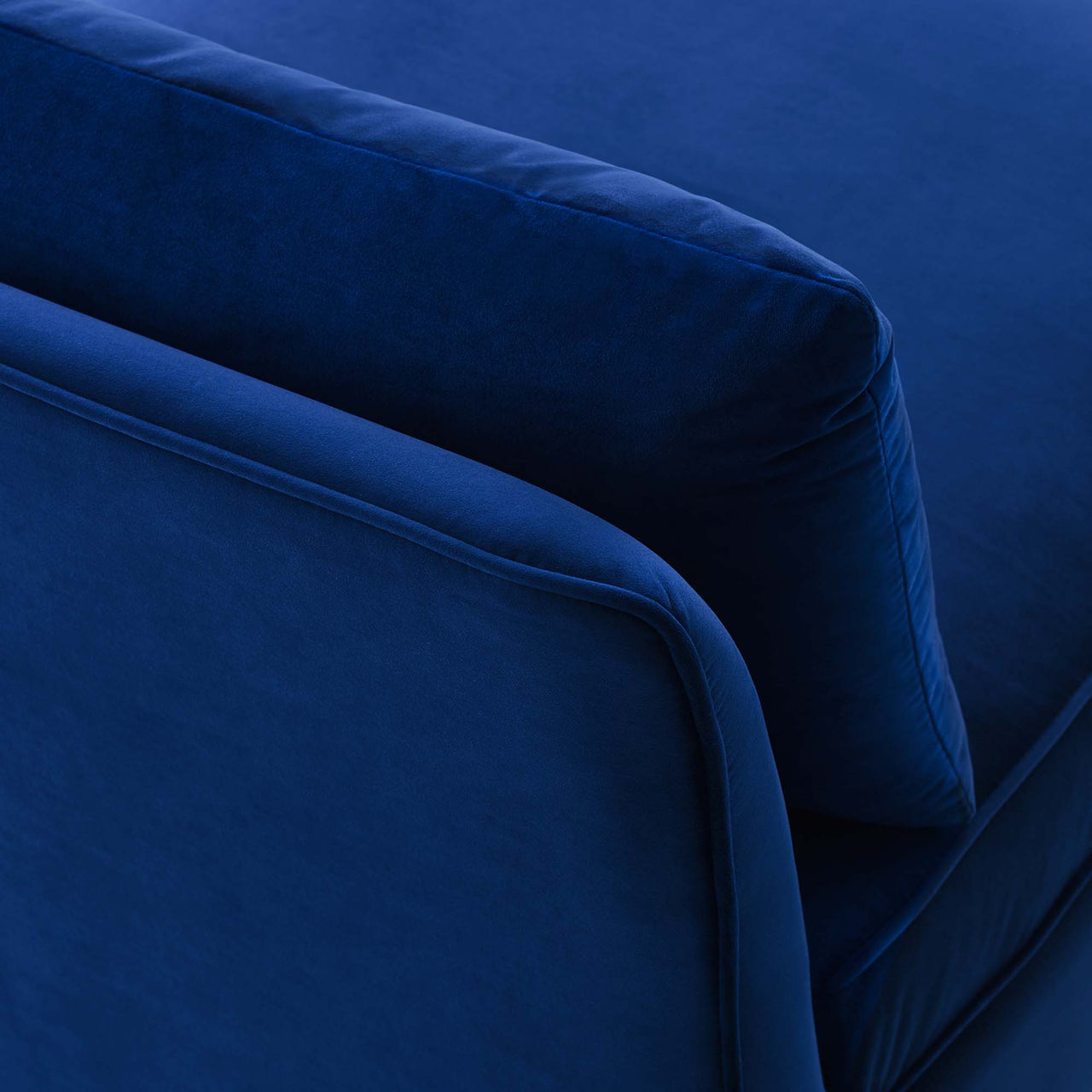Leora Velvet Armless Chair | Modular Sectional Component, Navy