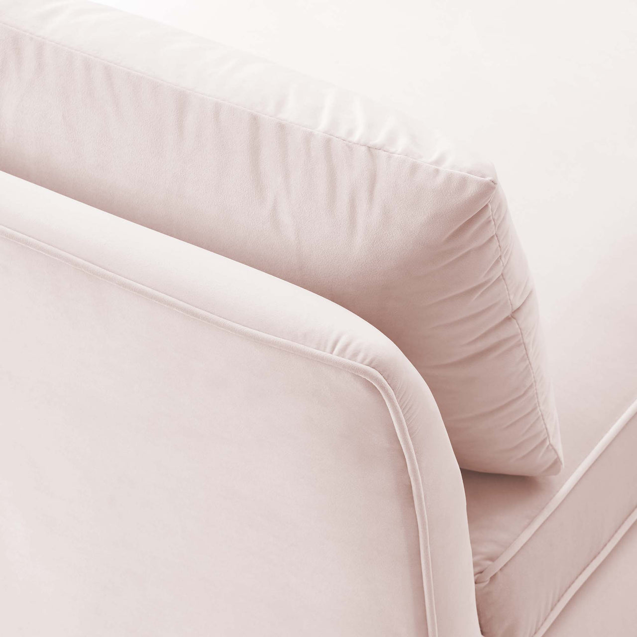 Leora Velvet Armless Chair | Modular Sectional Component, Pink