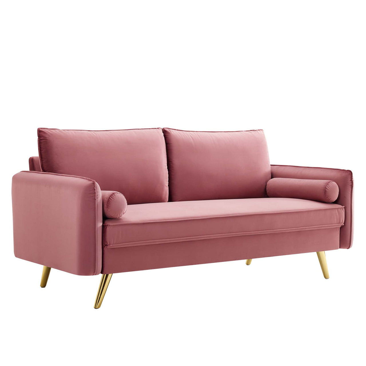 Marindi Plush Velvet Sofa, Dusty Rose