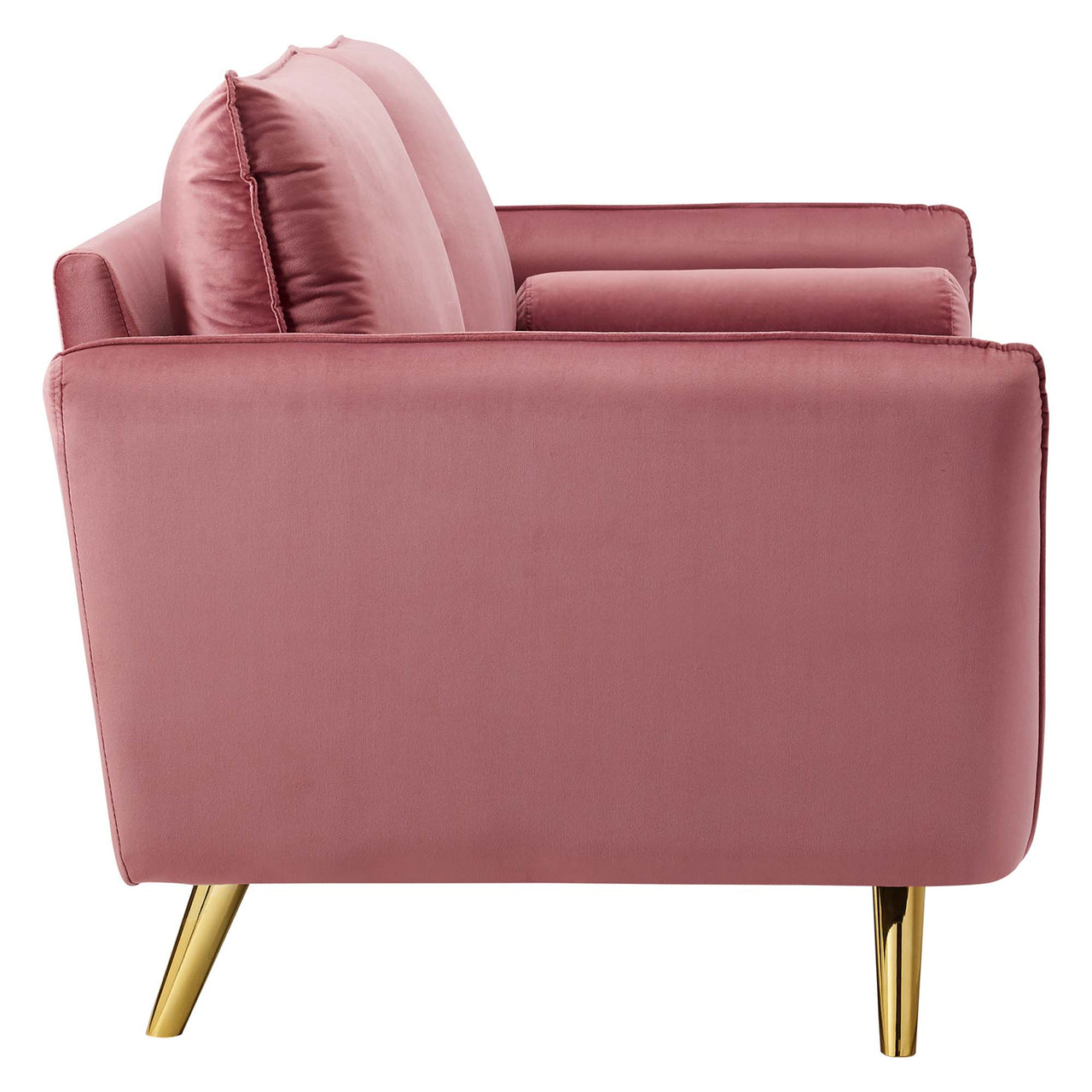 Marindi Plush Velvet Sofa, Dusty Rose